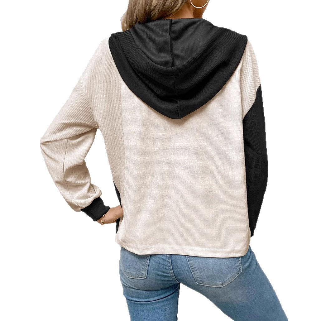 Damen lässiger Hoodie mit Kontrast-Details und Kapuze Sovae