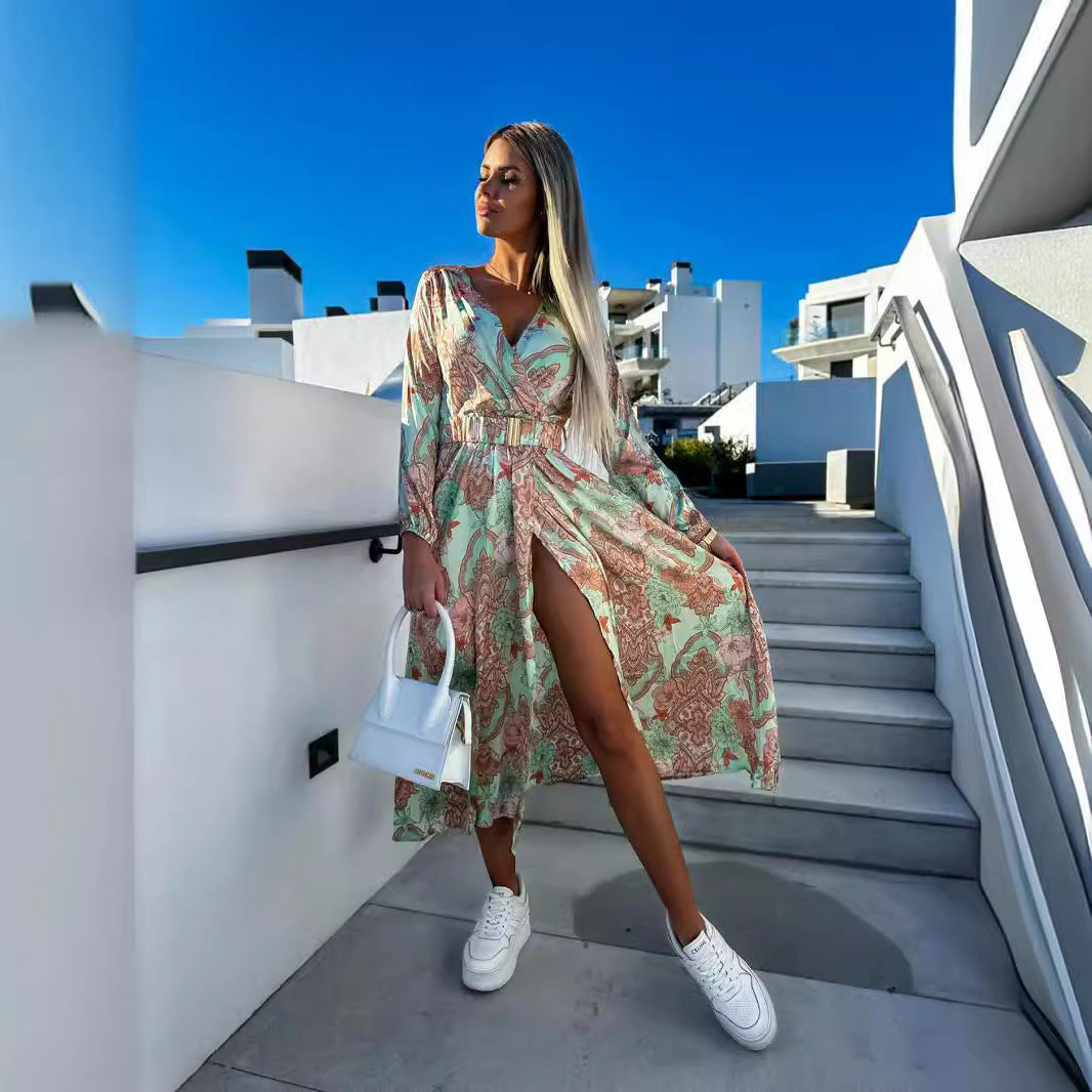 Damen Maxi-Kleid mit floralem Muster Sovae