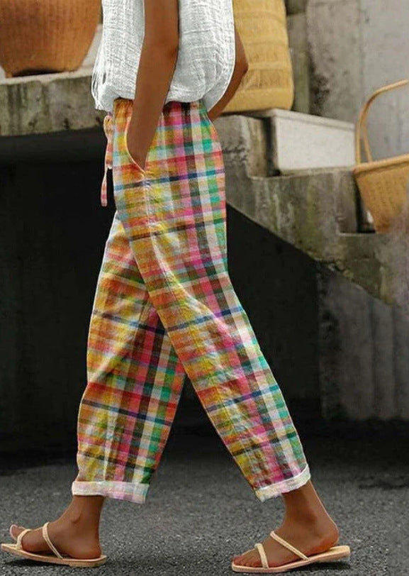 Damen lässige Karohose Sovae