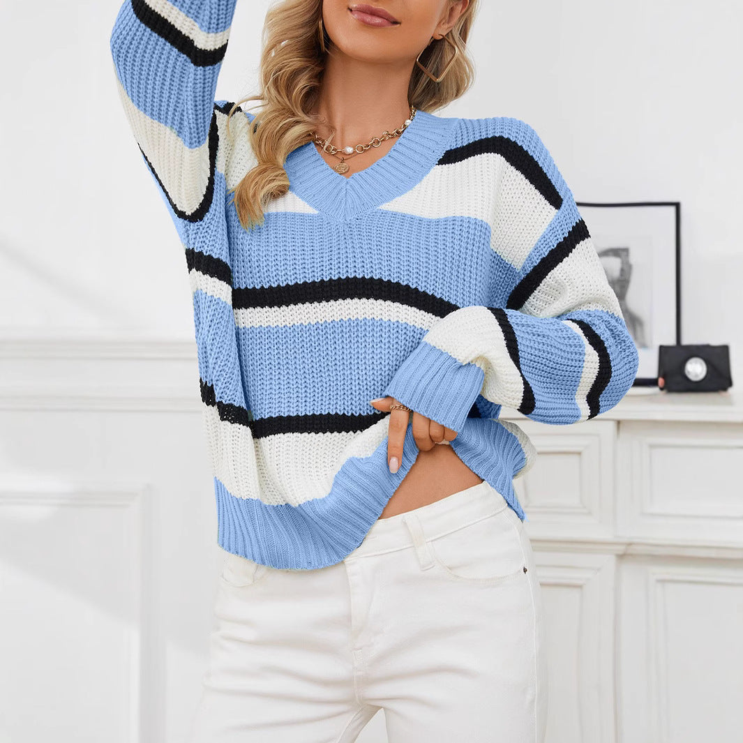 Damen Strickjacke mit Streifenmuster Sovae