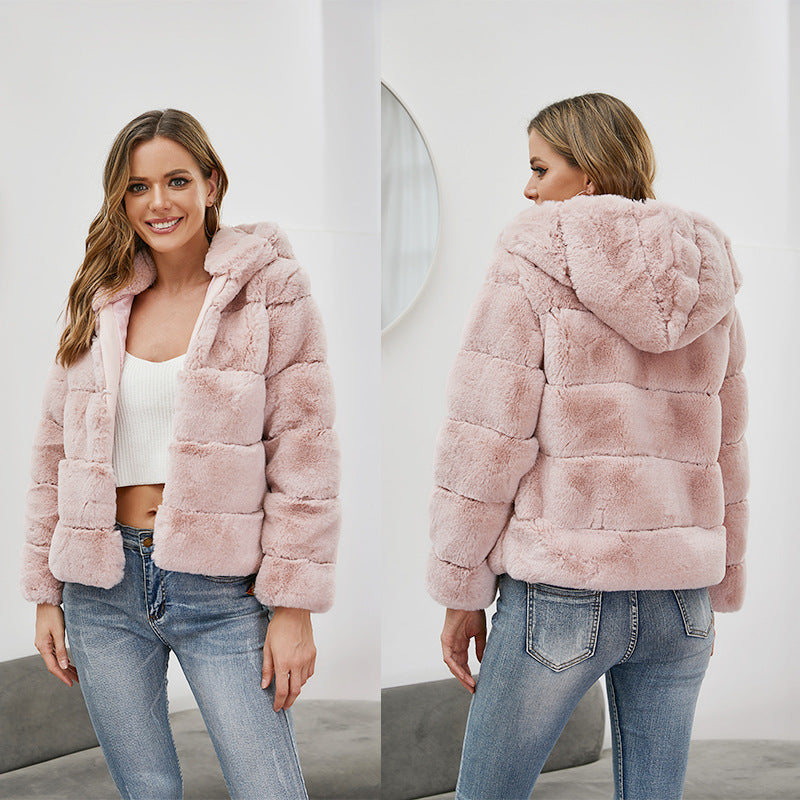 Damen weiche Fleecejacke mit Kapuze Sovae