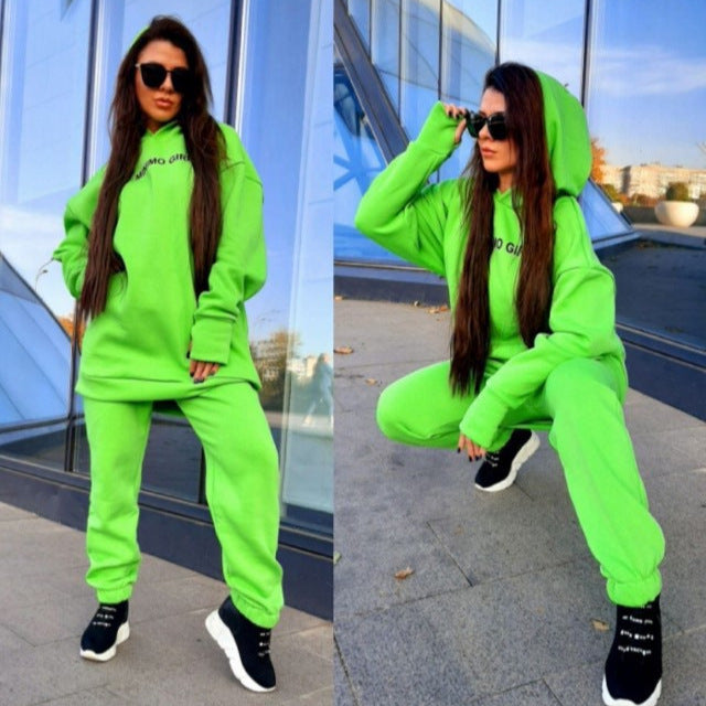 Damen Hoodie- und Jogginghose-Set mit weitem Schnitt Sovae