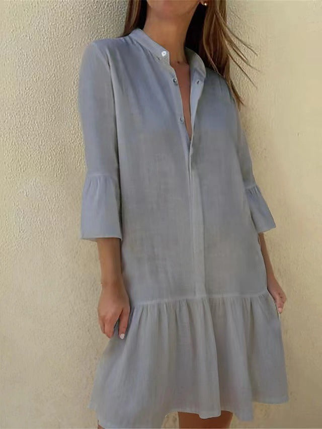 Damen Hemdkleid mit Rüschen Sovae