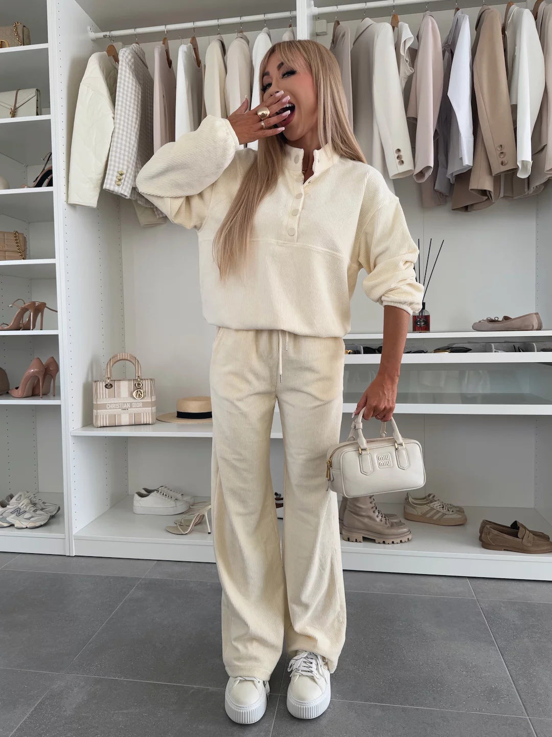 Damen Cozy Strick-Loungewear Set Sovae