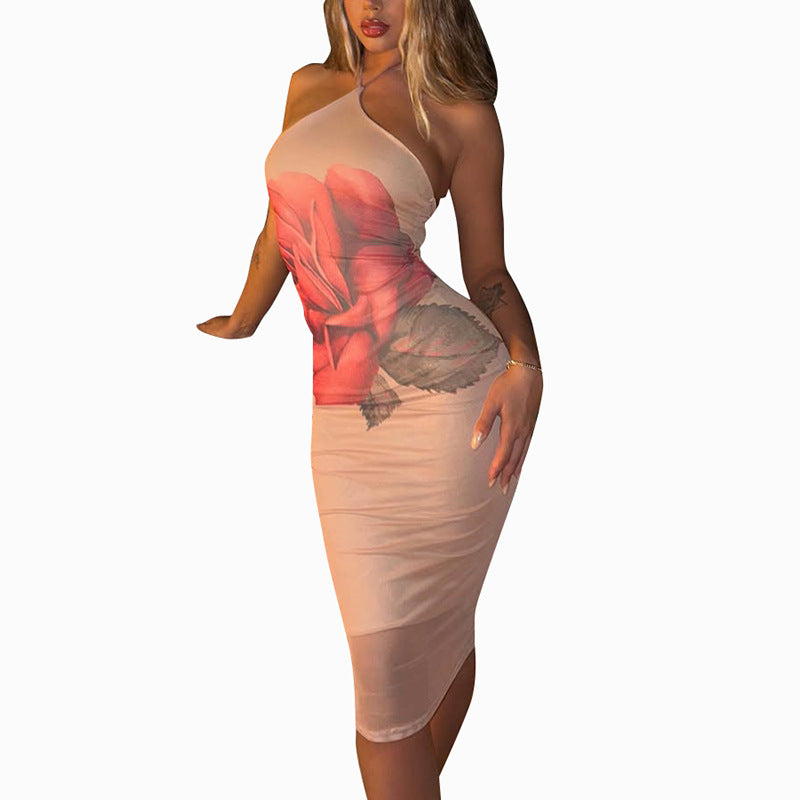 Damen Elegantes Midikleid mit floralem Druck Sovae