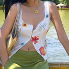 Damen Sommerliche Bluse mit floralem Design Sovae