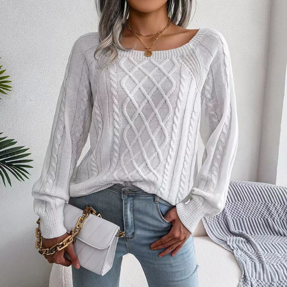 Damen Pullover mit Rautenstrick Sovae