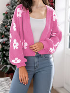 Damen modischer Cardigan mit floralem Design Sovae