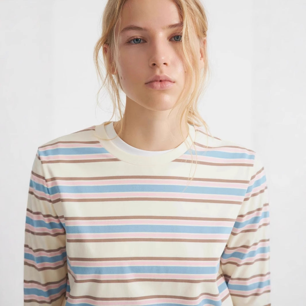 Damen Langarmshirt mit stylischem Streifenmuster Sovae