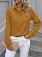 Damen klassische Bluse mit Knopfleiste Sovae