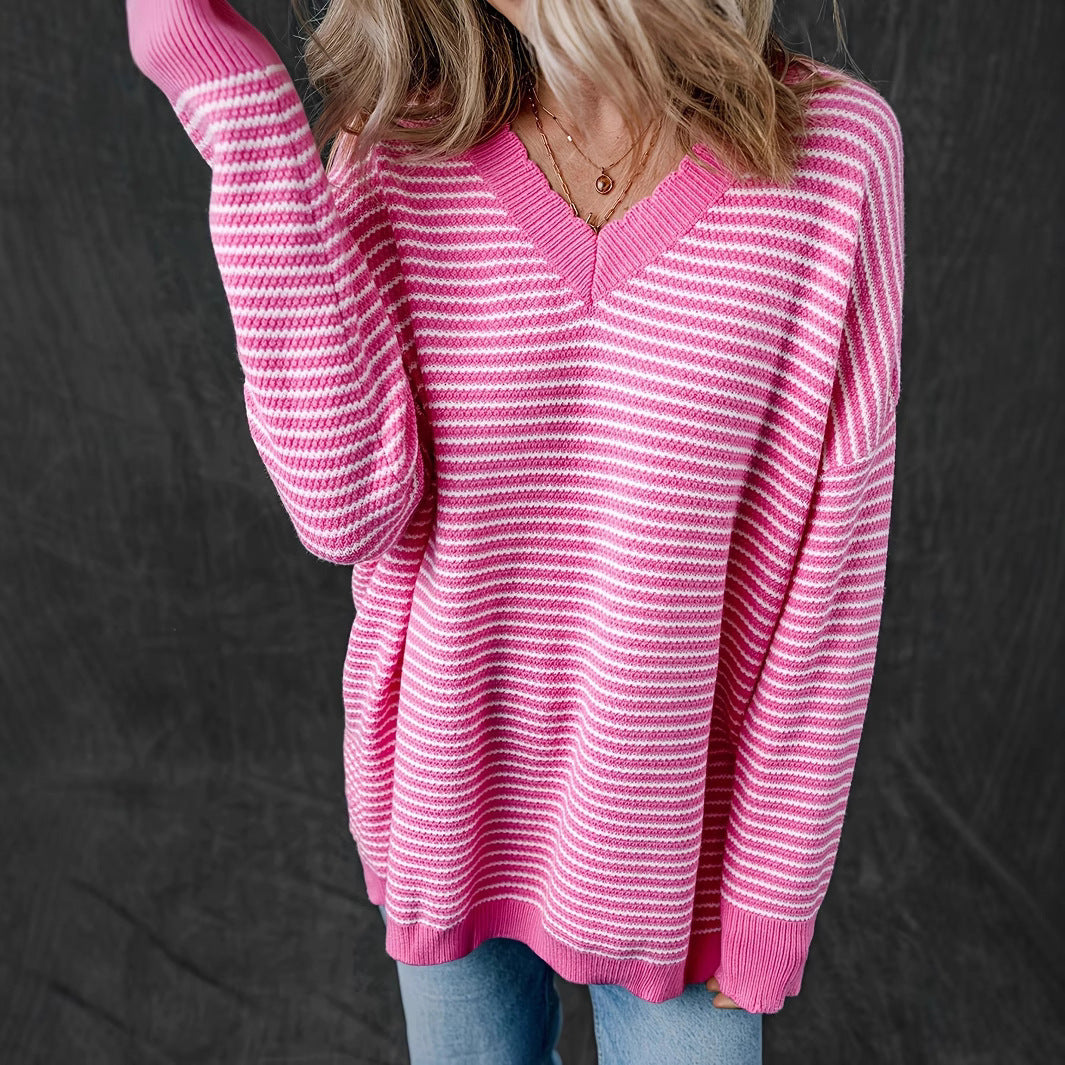 Damen V-Ausschnitt Pullover Sovae