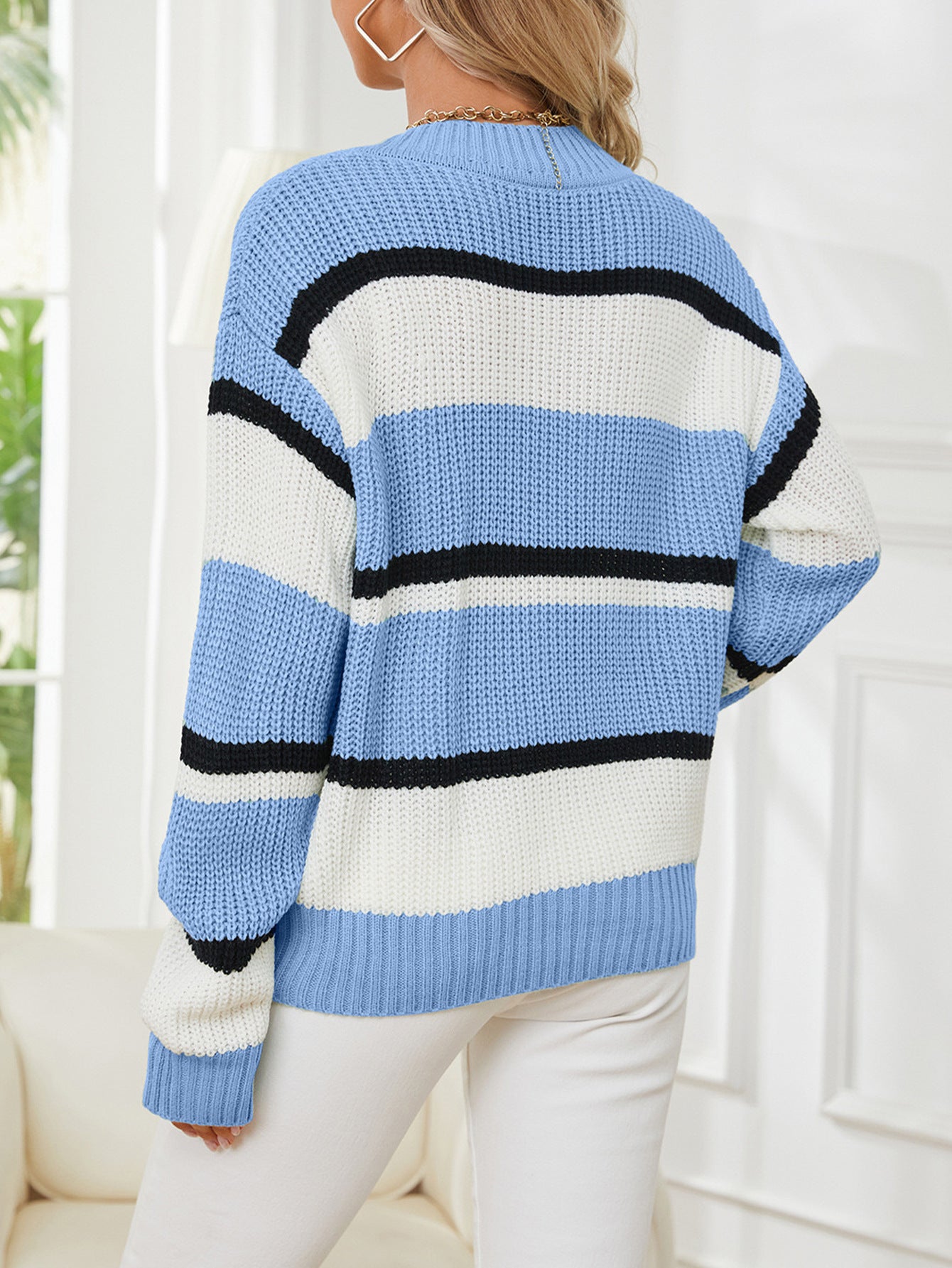 Damen Strickjacke mit Streifenmuster Sovae