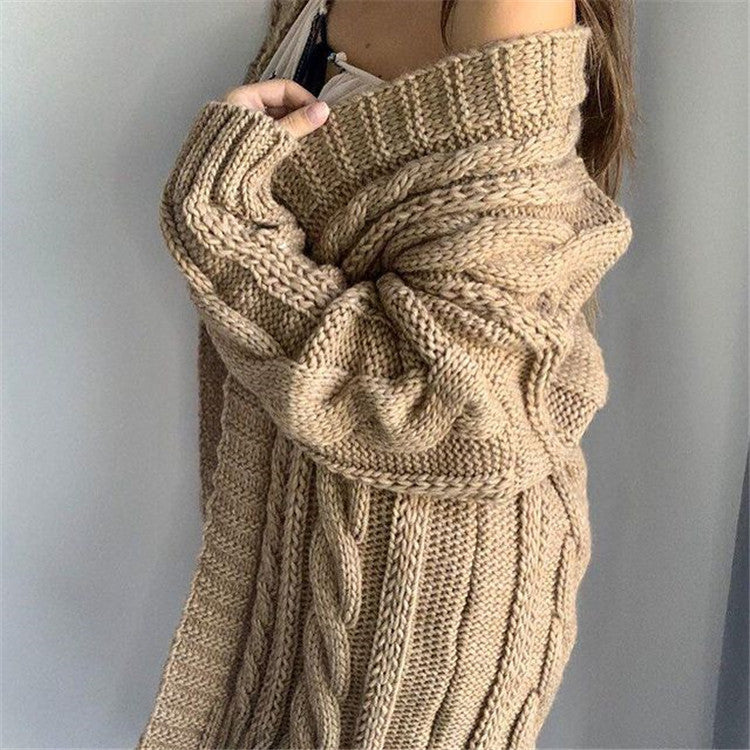 Damen Großer Oversized Strickpullover Sovae