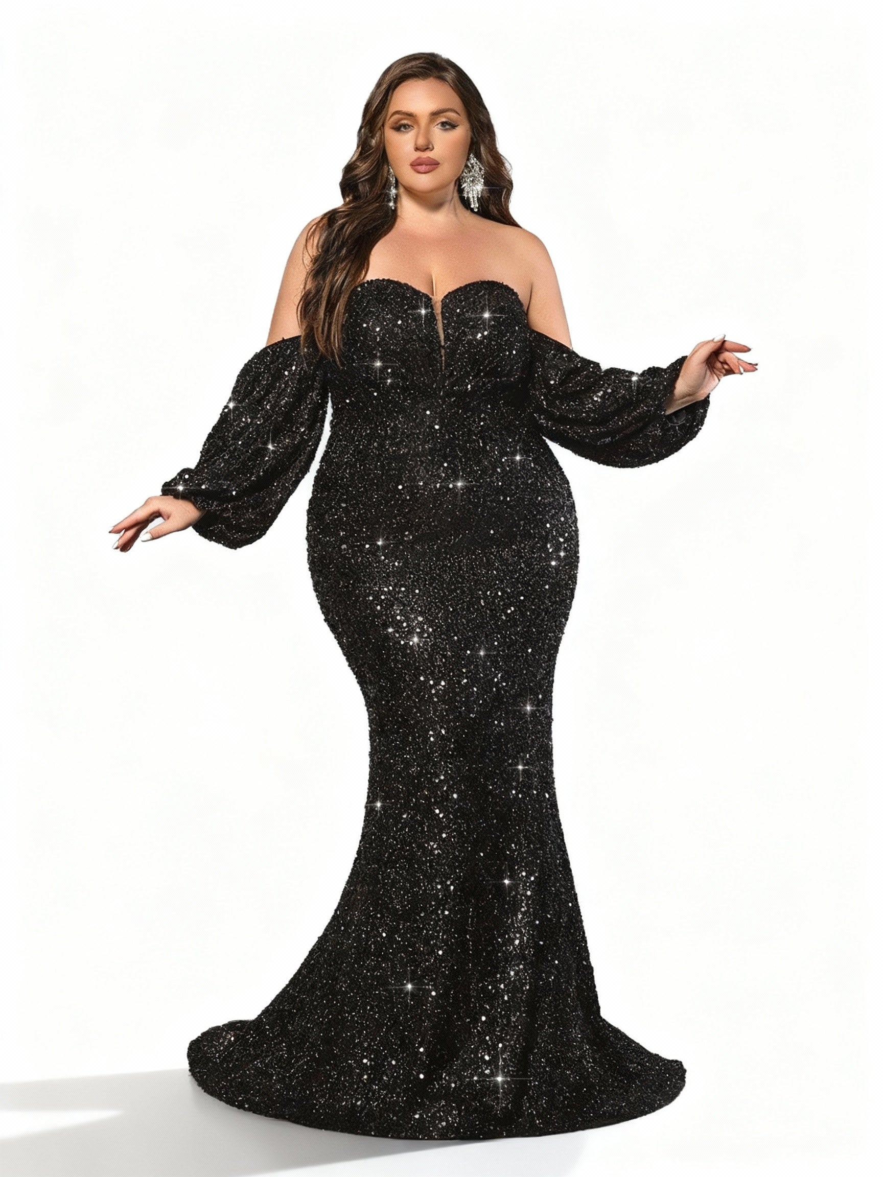 Sovae | Stilvolles One-Shoulder Abendkleid mit Kurzem Ärmel in Übergröße